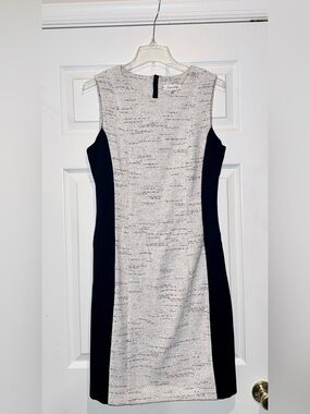 Calvin Klein Black & White Contrast Sheath Dress